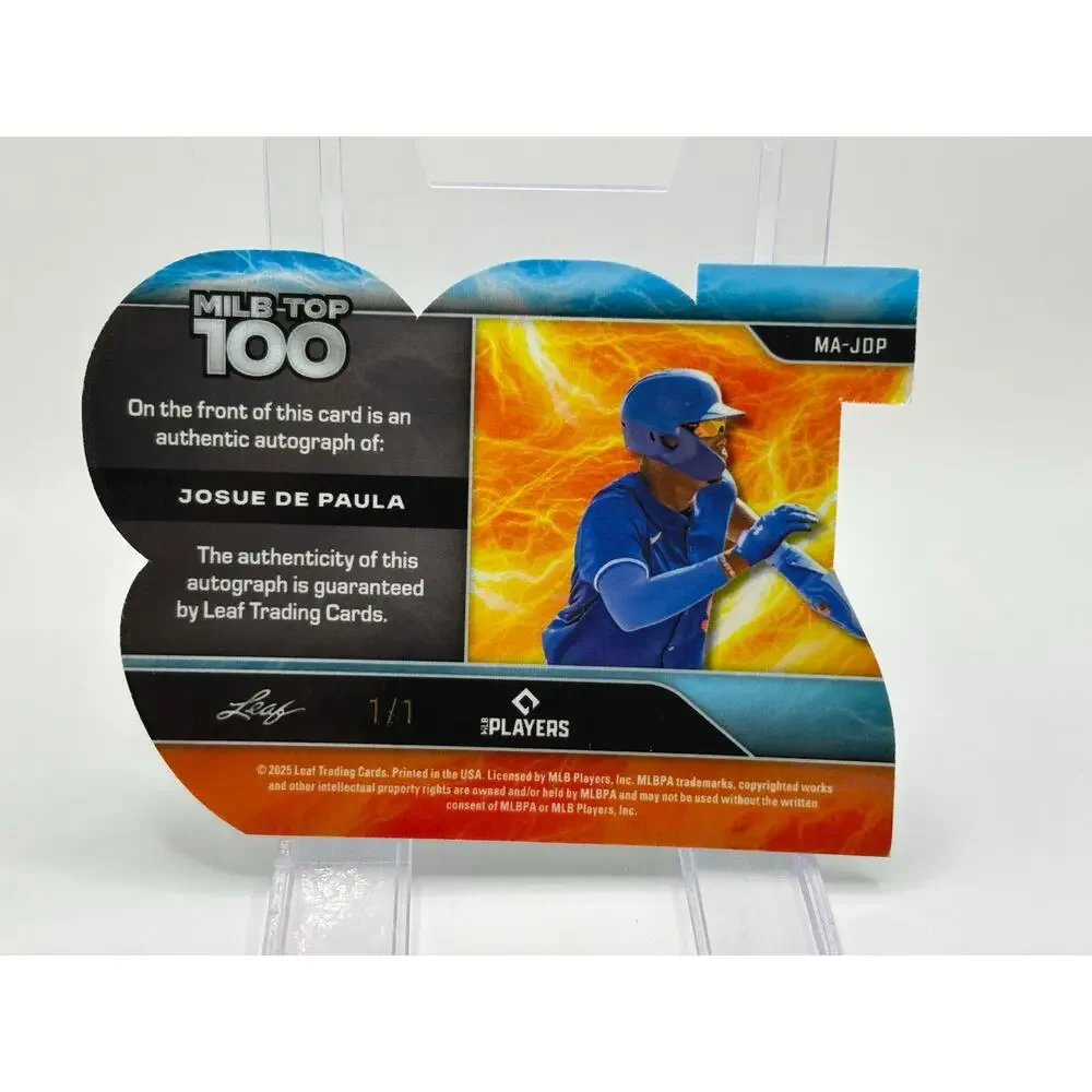 2025 Leaf Baseball Nation Josue De Paula Top 100 Die-cut Green Auto 1/1 SSP